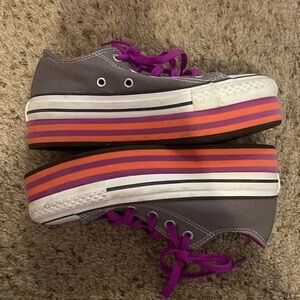 Platform striped converse